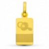 18K CHAPA ORO AMARILLO BEBE CHUPETE. 16 X 8 MM.