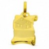 18K PERGAMINO ORO AMARILLO CASITA. 16 X 12 MM.
