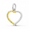 18K COLGANTE ORO BICOLOR CORAZON 25 X 20 MM.