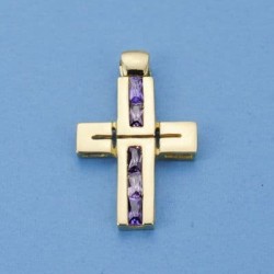 18K CRUZ PIEDRAS 29 X 18MM