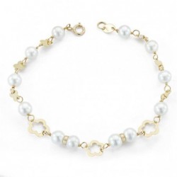 18K PULSERA COMUNION PERLA...