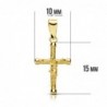 18K CRUZ CON CRISTO DIAMANTADA HUECA. 16 X 9 MM.