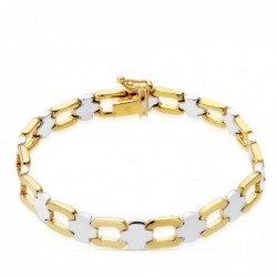 18K PULSERA HUECA BICOLOR...