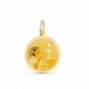 18K MEDALLA ORO AMARILLO ESMALTADA NIÑA. 15 MM.