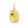 18K MEDALLA ORO AMARILLO ESMALTADA CAPILLA. 20 X 12 MM.