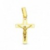 18K CRUZ CON CRISTO CALADA LASER