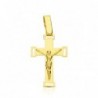 18K CRUZ CON CRISTO CALADA. 22 X 13 MM.