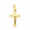 18K CRUZ CON CRISTO CALADA LASER. 22 X 14 MM.