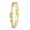 18K PULSERA ORO BICOLOR CABALLERO MATE Y BRILLO