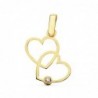 18K COLGANTE 2 CORAZONES. 17 X 15 MM.