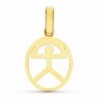 18K COLGANTE ORO AMARILLO INDALO CERCO OVAL LISO MEDIANO