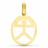 18K COLGANTE ORO AMARILLO INDALO CERCO LISO OVAL GRANDE