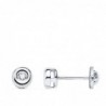 PENDIENTES ORO BLANCO DOS DIAMANTES 0,04 QTES (SI-H). DIAMETRO 4,5MM. TORNILLO