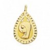 18K MEDALLA VIRGEN NIÑA LAGRIMA. 20 X 13 MM.