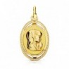 18K MEDALLA VIRGEN NIÑA OVAL. 20 X 12 MM.