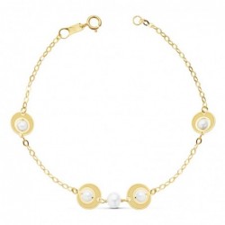 18K PULSERA COMUNION PERLA...