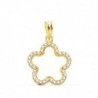 18K COLGANTE ORO AMARILLO FLOR CON CIRCONITAS 16 X 16 MM