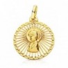 18K MEDALLA VIRGEN NIÑA CERCO CALADO 21 X 18MM.