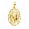 18K MEDALLA VIRGEN NIÑA CERCO CALADO 22 X 14MM.