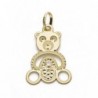 18K COLGANTE OSO CALADO CIRCONITA. 19 X 13MM.