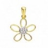 18K COLGANTE FLOR CIRCONITAS 15 X 13 MM.