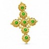 18K CRUZ MANTILLA PIEDRAS . 70 X 45 MM.