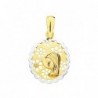 18K MEDALLA VIRGEN NIÑA BICOLOR. 18 X 13 MM