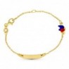 18K ESCLAVA ORO AMARILLO ELEFANTE ESMALTE 16 CM