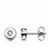 18K PENDIENTES ORO BLANCO CHATON 6 MM. DIAMANTES 0,10 QTES