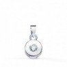 18K COLGANTE ORO BLANCO CHATON 5,5 MM. DIAMANTE TALLA BRILLANTE 0,05 QTS. SI-H