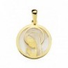 18K MEDALLA VIRGEN NIÑA NACAR REDONDA 17MM.