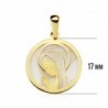 18K MEDALLA VIRGEN NIÑA NACAR REDONDA 17MM.
