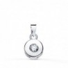 18K COLGANTE ORO BLANCO CHATON 6 MM. DIAMANTE TALLA BRILLANTES 0,065 QTS. SI-H