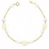 18K PULSERA COMUNION FLORES CALADAS 17 CM.
