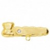 18K ALFILER ORO AMARILLO OSITO TALLADO CON CIRCONITA. 27 X 9 MM.