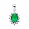 18K COLGANTE O.BLANCO ESMERALDA 0,75 QT. 12 DIAMANTES 0,35 QTES. SI-H. 13 X 11MM