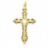 18K CRUZ SIN CRISTO TALLADA. 27 X 17 MM.