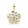 18K COLGANTE FLOR BICOLOR. 17 X 17 MM.