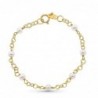 18K PULSERA ORO AMARILLO NIÑA PERLAS 3 MM Y CADENA HUNGARA. LONGITUD: 12 CM