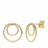18K PENDIENTES ORO AMARILLO DOS CÍRCULOS 13 MM. CIERRE PRESIÓN
