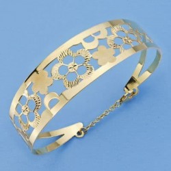 18K PULSERA FLORES RIGIDA....