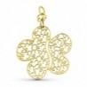 18K COLGANTE ORO AMARILLO FLOR CALADA 37 X 40 MM