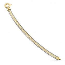 18K PULSERA BICOLOR MALLA 20CM