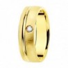 18K ALIANZA ORO AMARILLO MATIZADA Y FILO BRILLO 5,5MM. DIAMANTE 0,045 QTES.
