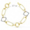 18K PULSERA ORO BICOLOR ESLABONES Y CIRCONITAS. ANCHO: 16 MM. LARGO 17 CM.