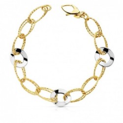 18K PULSERA BICOLOR 19,5...