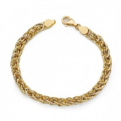 18K PULSERA HUECA BICOLOR...