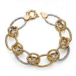 18K PULSERA BICOLOR HUECA...