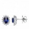 18K PENDIENTES ORO BLANCO ZAFIRO 1.24 QT. DIAMANTES 0,28 QTES. SI-H