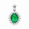 18K COLGANTE ORO BLANCO ESMERALDA 1.74 QTES. DIAMANTES SI-H 0,42 QTE